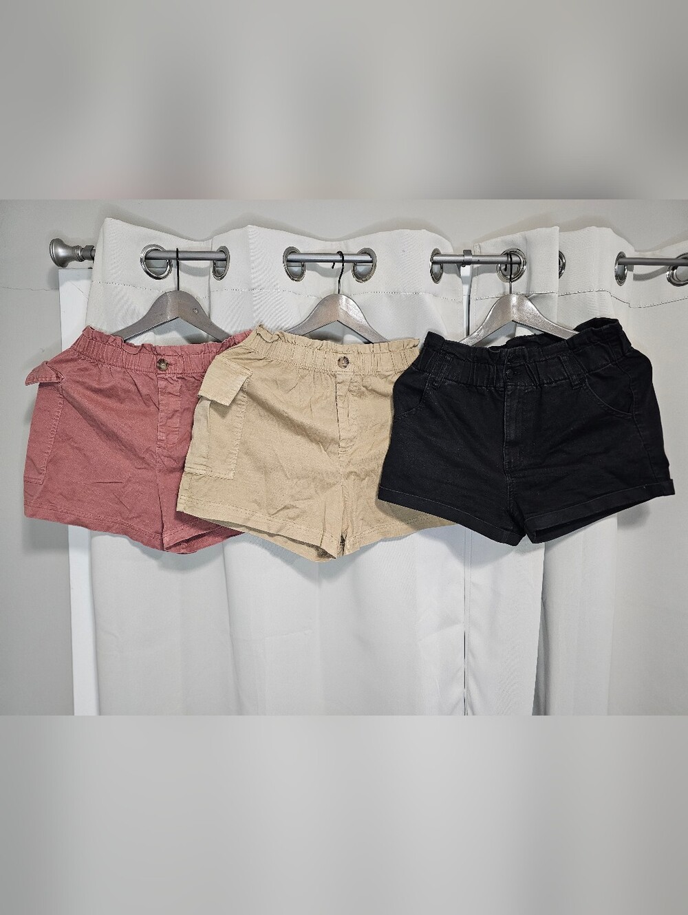 Lot 3 Juniors SO sz 7 High Rise Utility Cargo Summer Shorts Side Pockets Bundle